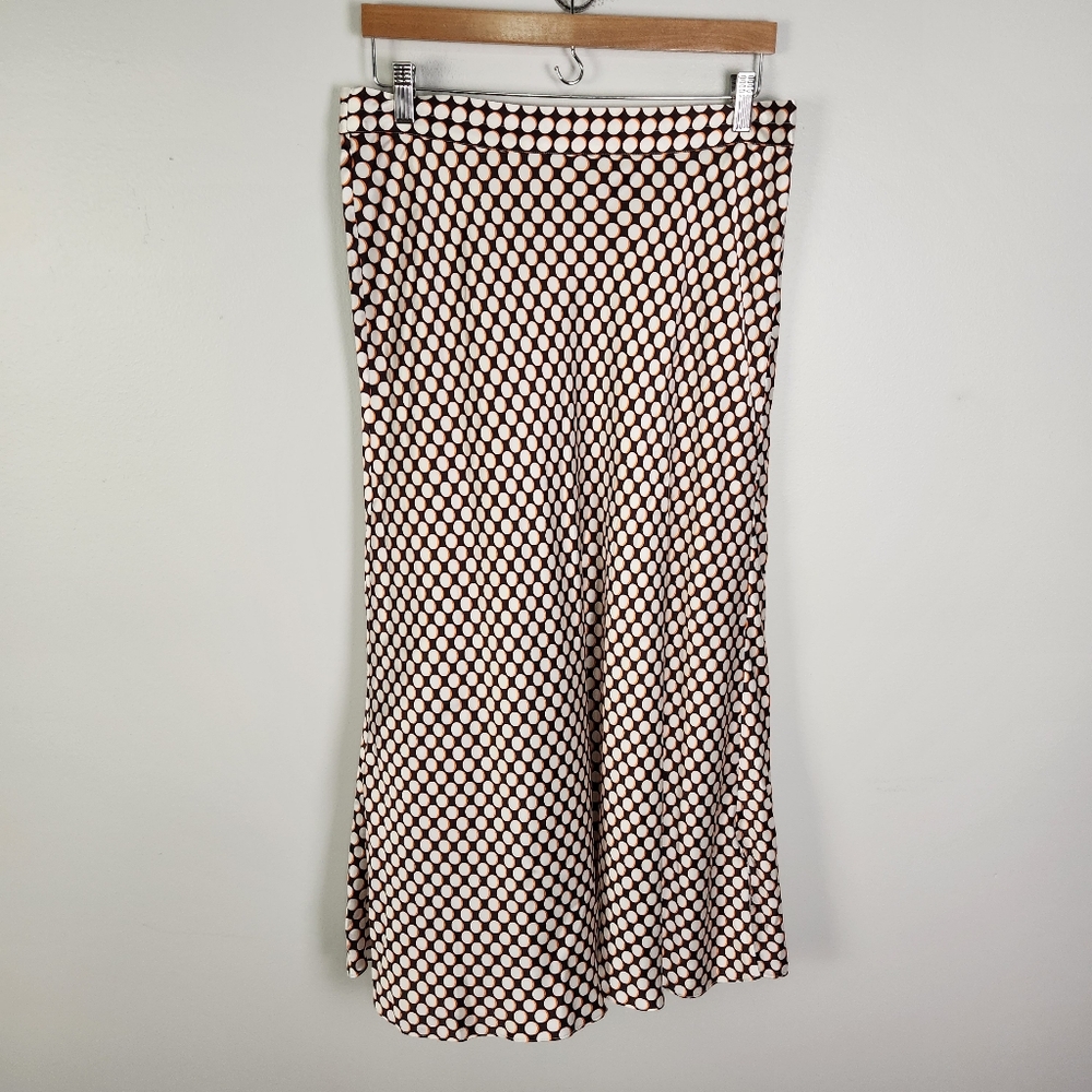 NWOT Equipment Femme 100% Silk Polka Dot Maxi Skirt Size 12 #710
